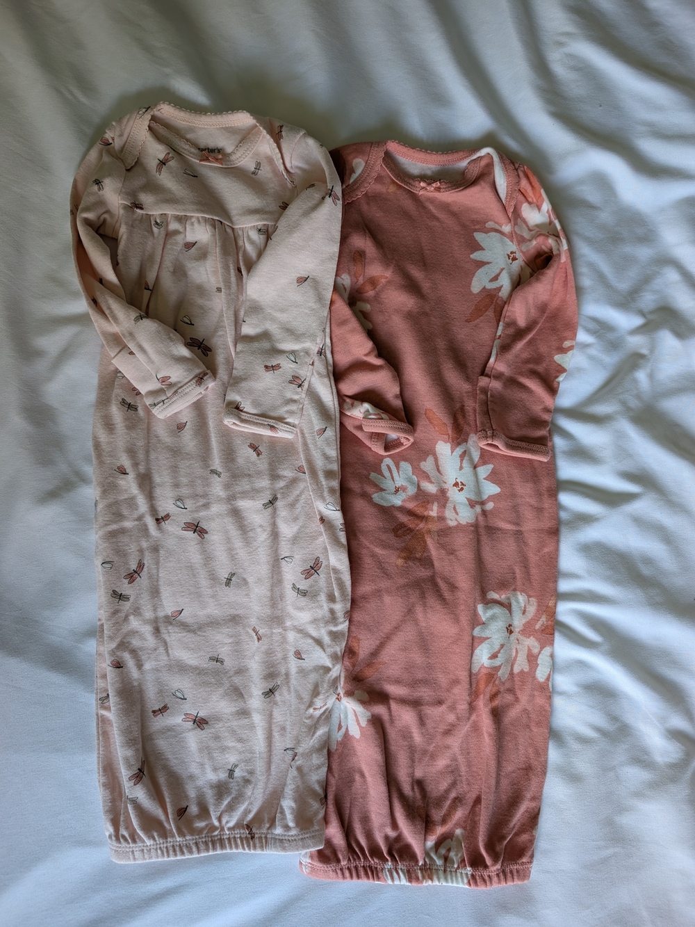 New Carter's 0-3 Month Baby Girls Pink Floral Sleep Gown Set